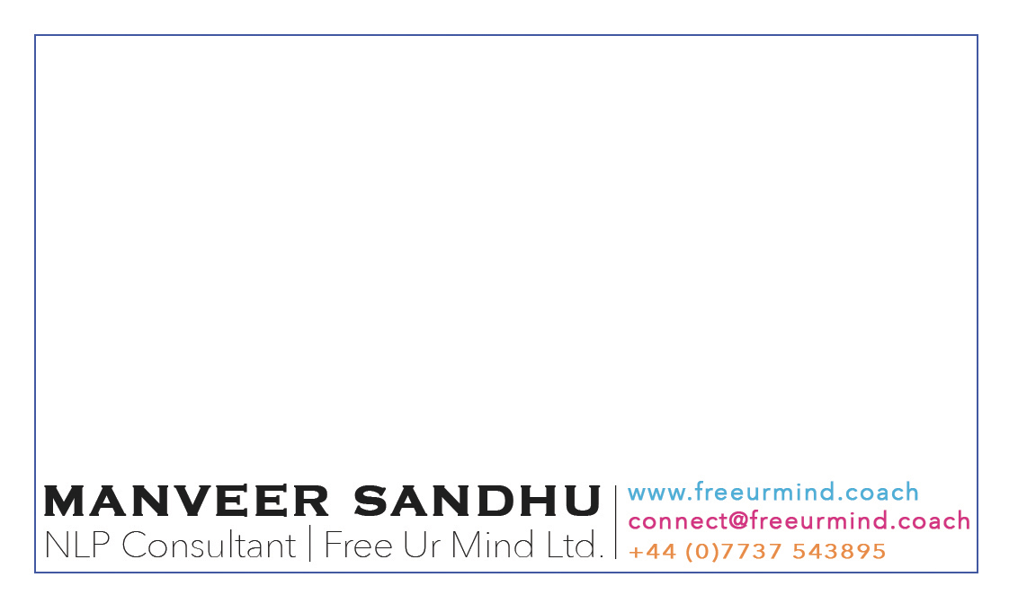 Sleek and minimal business card front design for a mind coach business by Jagz Bains, Web Designer in London