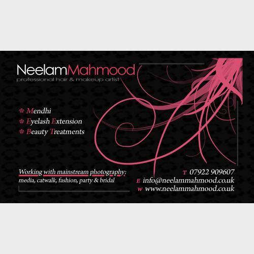Business Card for a make up artist by Jagz Bains, Creative Consultant