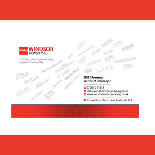 Business Card front design for a local news and magazine shop seller, by Jagz Bains, Creative Consultant