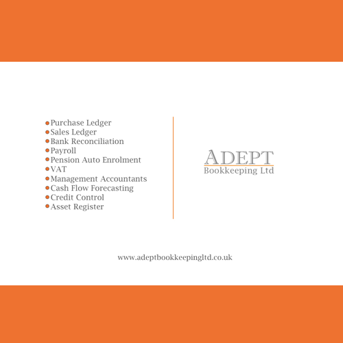 Business Card back side design for a bookkeeper, by Jagz Bains, Designer and Creative Consultant